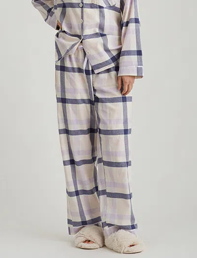 Papinelle Organic Cotton Plaid Pant In Iris Wisteria