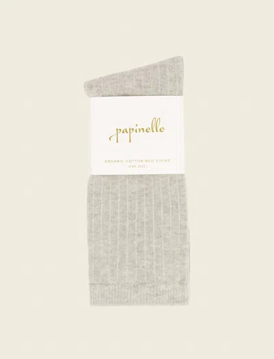 Papinelle Organic Cotton Rib Socks In Gray