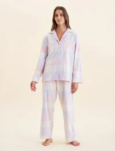 Papinelle Organic Plaid Full Length Pj In Multi