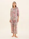 Papinelle Palisades Cotton Voile Crop Pajamas In Strawberry Ice