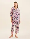 Papinelle Papillon Crop Pj Set In Wild Rose