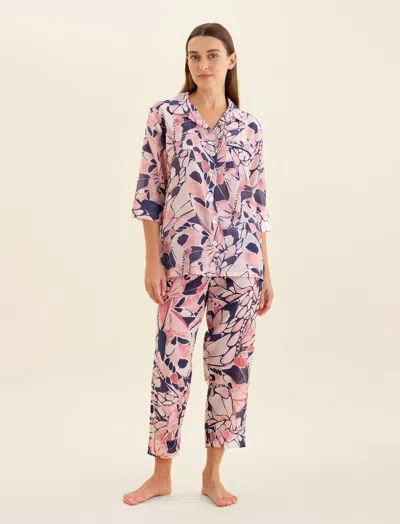 Papinelle Papillon Crop Pj Set In Wild Rose