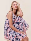 Papinelle Papillon Panel Front Maxi Nightgown In Wild Rose