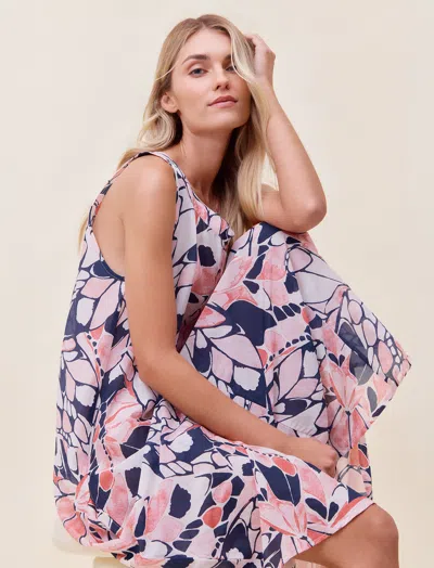 Papinelle Papillon Panel Front Maxi Nightgown In Wild Rose
