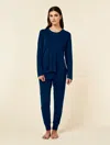 Papinelle Pia Long Sleeve Top & Jogger Set In Blue