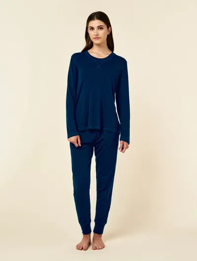 Papinelle Pia Long Sleeve Top & Jogger Set In Blue