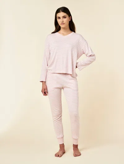 Papinelle Pia Long Sleeve Top & Jogger Set In Pink