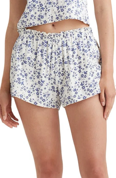 Papinelle Pippa Organic Cotton Pointelle Pajama Shorts In Ecru