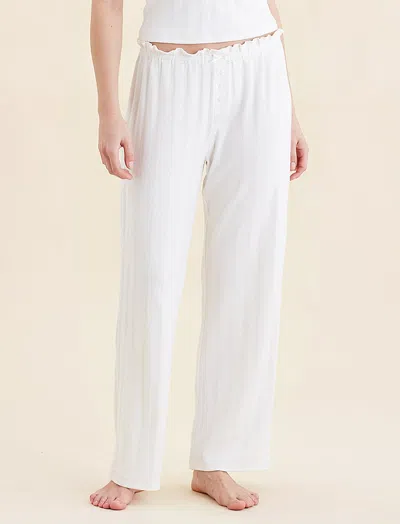 Papinelle Pippa Pointelle Full Length Pant In White