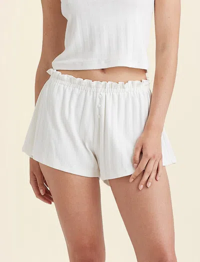 Papinelle Pippa Pointelle High Waisted Short In Ecru