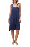 Papinelle Pleated Chemise In Navy Melange