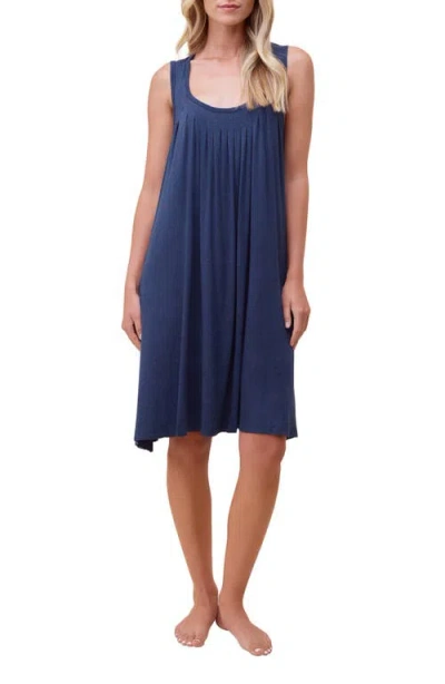 Papinelle Pleated Chemise In Navy Melange