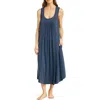 Papinelle Pleated Nightgown In Z/dnunavy Melange