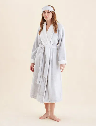Papinelle Plush Sherpa Robe & Sleep Mask In White