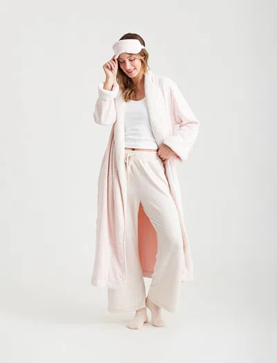 Papinelle Plush Sherpa Robe & Sleep Mask In English Rose