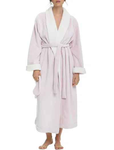 Papinelle Plush Sherpa Robe & Sleep Mask Set In Pink