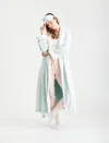 Papinelle Plush Sherpa Robe & Sleep Mask In Spearmint