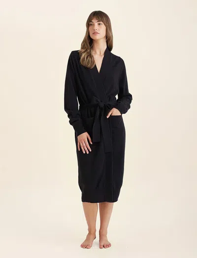 Papinelle Pure Cashmere Robe In Black