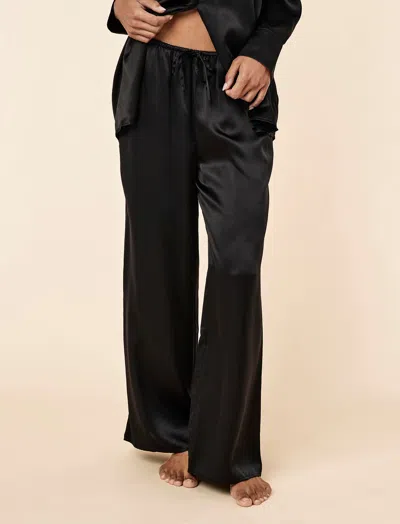 Papinelle Pure Silk Wide Leg Pant In Black
