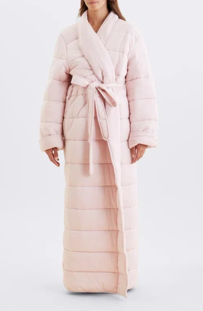 Papinelle Quilted Cotton Maxi Robe In Pink