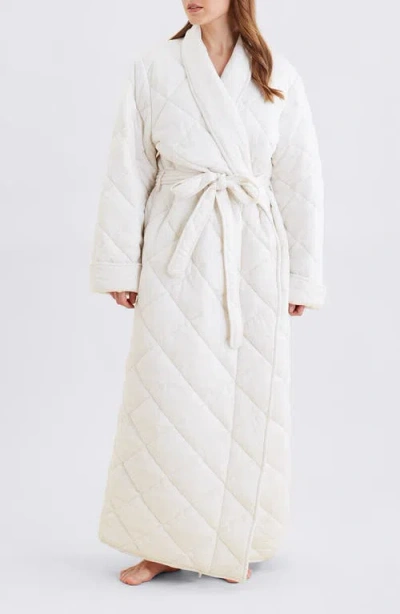 Papinelle Quilted Cotton Maxi Robe In Neutral