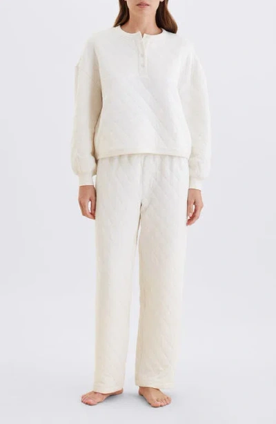 Papinelle Quilted Cotton Pajamas In Neutral