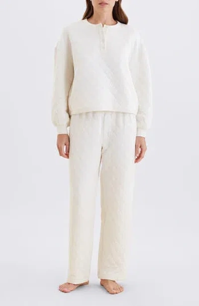 Papinelle Quilted Cotton Pajamas In Sand
