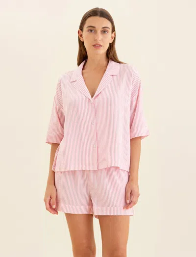 PAPINELLE SABINE SEERSUCKER STRIPE BOXER PJ SET