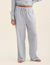 Papinelle Sabine Stripe Seersucker Pajama Pants In White / French Blue