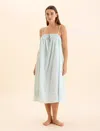 Papinelle Sabine Seersucker Stripe Maxi Nightie In Eggshell / White Stripe