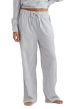 Papinelle Sabine Stripe Seersucker Pajama Pants In White/french Blue