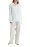 Papinelle Sabine Stripe Seersucker Pajamas In Eggshell/white Stripe