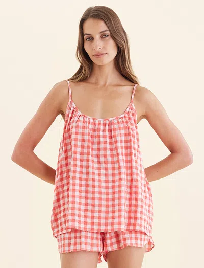 Papinelle Seersucker Cami In Pink
