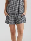 Papinelle Seersucker Gingham Boxer Short In Black