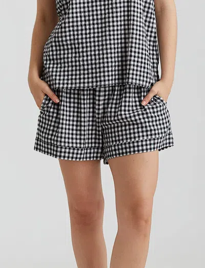 Papinelle Seersucker Gingham Boxer Short In Black