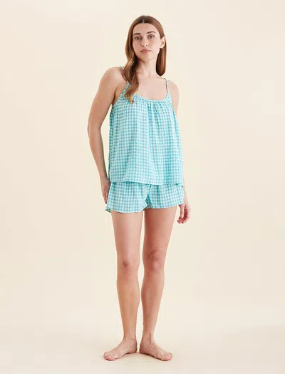 PAPINELLE SEERSUCKER GINGHAM CAMI BOXER PJ SET