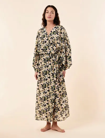 Papinelle Serena Kimono Maxi Robe In Blue