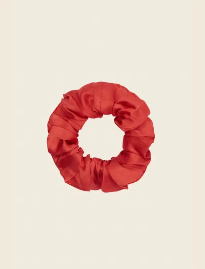 Papinelle Silk Scrunchie In Nautical Red