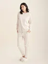 Papinelle So Soft Fleecy Pullover And Loungepant Set In Shell