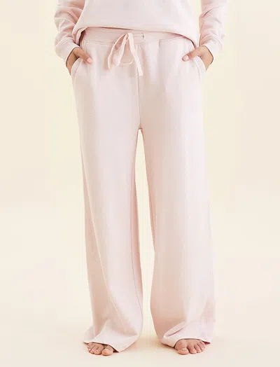 Papinelle So Soft Fleecy Straight Leg Loungepant In Pink