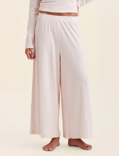 Papinelle Soft Baby Rib Full Length Wide Leg Pant In Ballet Pink