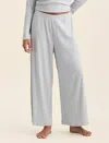 Papinelle Soft Baby Rib Full Length Wide Leg Pant In Grey