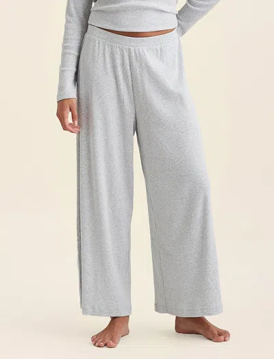 Papinelle Soft Baby Rib Full Length Wide Leg Pant In Gray