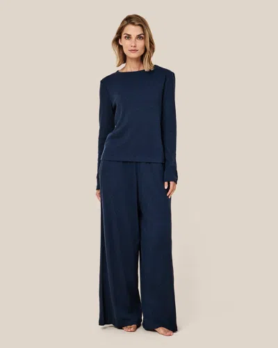 Papinelle Soft Baby Rib Long Sleeve Tee In Blue
