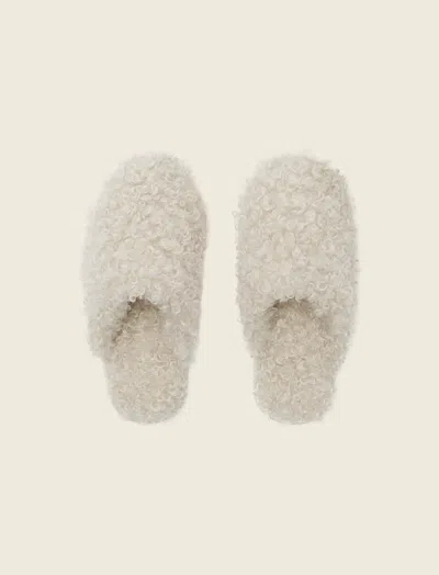 Papinelle Soft Teddy Mule In White