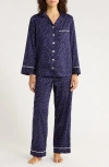 Papinelle Stars Print Cotton Sateen Pajamas In Purple