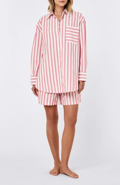Papinelle Stripe Short Pajamas In Pink