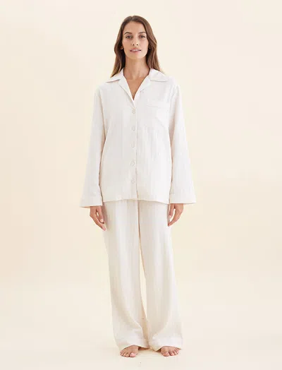 Papinelle Super Soft Brushed Herringbone Pj In Metallic