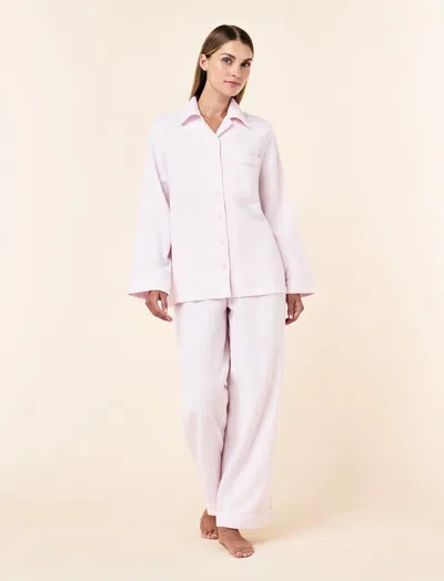 Papinelle Super Soft Brushed Herringbone Pj Set In Pink