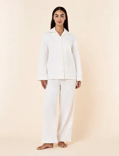 Papinelle Super Soft Brushed Herringbone Pj Set In Sand